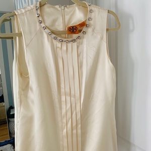 Tory Burch Satin top with jewel embellishments